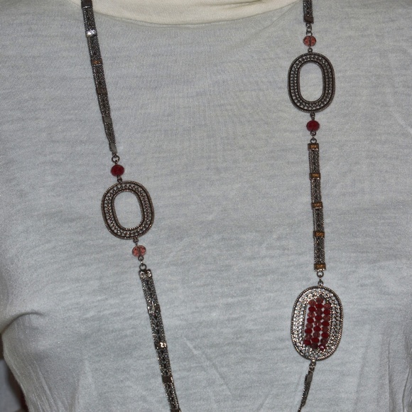 8/$20 Long Silver Statement Necklace - Picture 9 of 9